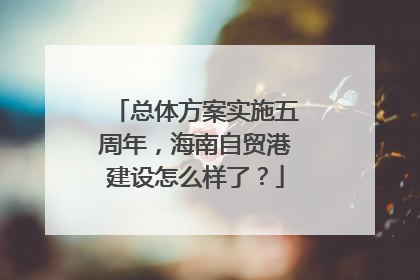 总体方案实施五周年，海南自贸港建设怎么样了？