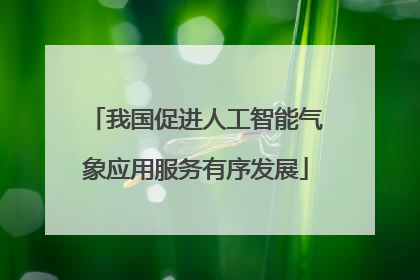 我国促进人工智能气象应用服务有序发展