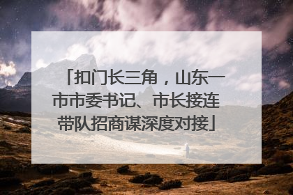 扣门长三角，山东一市市委书记、市长接连带队招商谋深度对接