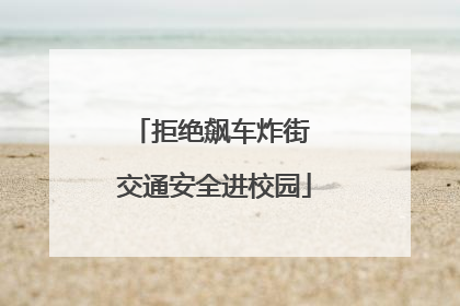 拒绝飙车炸街 交通安全进校园