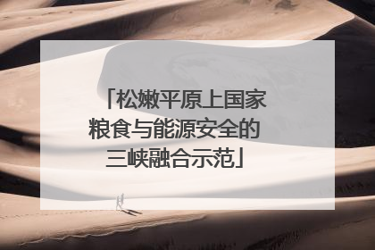 松嫩平原上国家粮食与能源安全的三峡融合示范