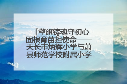 擎旗铸魂守初心 固根育苗担使命——天长市炳辉小学与萧县师范学校附属小学结对共建活动纪实