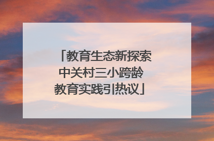 教育生态新探索 中关村三小跨龄教育实践引热议
