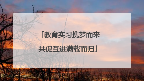 教育实习携梦而来 共促互进满载而归
