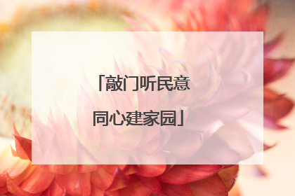 敲门听民意 同心建家园