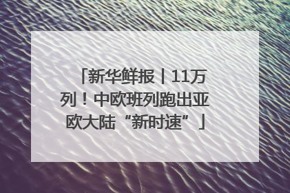 新华鲜报丨11万列！中欧班列跑出亚欧大陆“新时速”