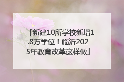 新建10所学校新增1.8万学位！临沂2025年教育改革这样做