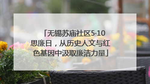 无锡苏庙社区5·10思廉日，从历史人文与红色基因中汲取廉洁力量