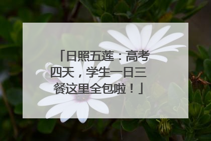 日照五莲：高考四天，学生一日三餐这里全包啦！