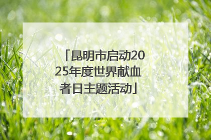 昆明市启动2025年度世界献血者日主题活动