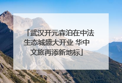 武汉开元森泊在中法生态城盛大开业 华中文旅再添新地标