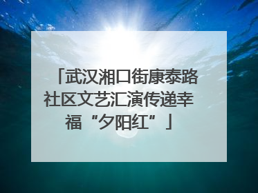 武汉湘口街康泰路社区文艺汇演传递幸福“夕阳红”