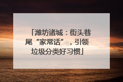 潍坊诸城：街头巷尾“家常话”，引领垃圾分类好习惯