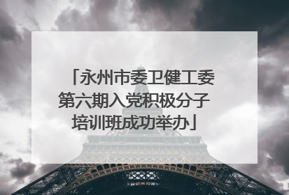 永州市委卫健工委第六期入党积极分子培训班成功举办