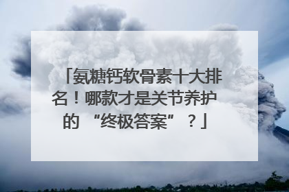 氨糖钙软骨素十大排名！哪款才是关节养护的 “终极答案”？