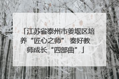 江苏省泰州市姜堰区培养“匠心之师” 奏好教师成长“四部曲”