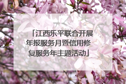 江西乐平联合开展年报服务月暨信用修复服务年主题活动