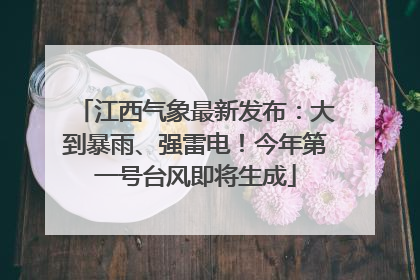 江西气象最新发布：大到暴雨、强雷电！今年第一号台风即将生成