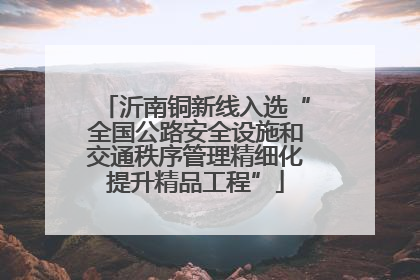 沂南铜新线入选“全国公路安全设施和交通秩序管理精细化提升精品工程”