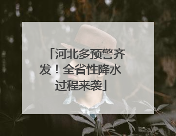 河北多预警齐发！全省性降水过程来袭