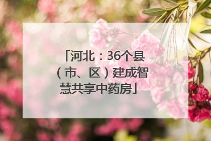 河北：36个县（市、区）建成智慧共享中药房