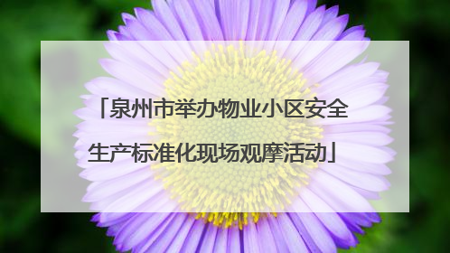 泉州市举办物业小区安全生产标准化现场观摩活动