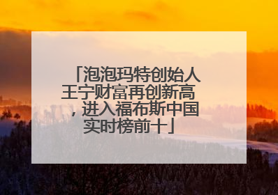 泡泡玛特创始人王宁财富再创新高，进入福布斯中国实时榜前十