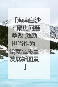 海南白沙：聚焦问题整改 激励担当作为 绘就高质量发展新图景
