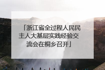 浙江省全过程人民民主人大基层实践经验交流会在桐乡召开