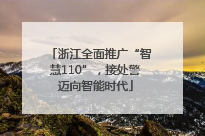 浙江全面推广“智慧110”，接处警迈向智能时代