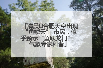 清晨﻿合肥天空出现“鱼鳞云” 市民：似乎预示“鱼跃龙门” 气象专家科普