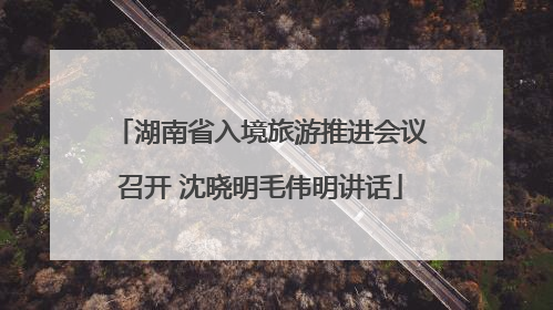 湖南省入境旅游推进会议召开 沈晓明毛伟明讲话