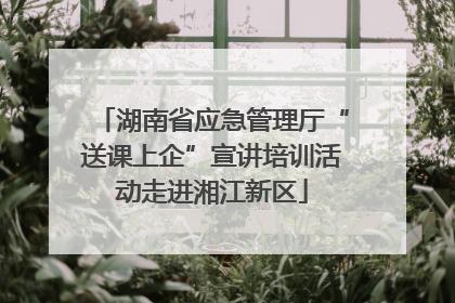 湖南省应急管理厅“送课上企”宣讲培训活动走进湘江新区