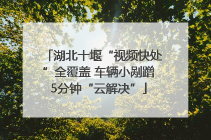 湖北十堰“视频快处”全覆盖 车辆小剐蹭5分钟“云解决”