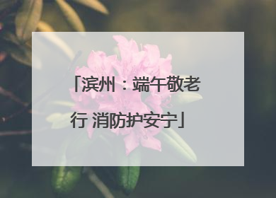 滨州：端午敬老行 消防护安宁