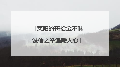 莱阳的哥拾金不昧 诚信之举温暖人心