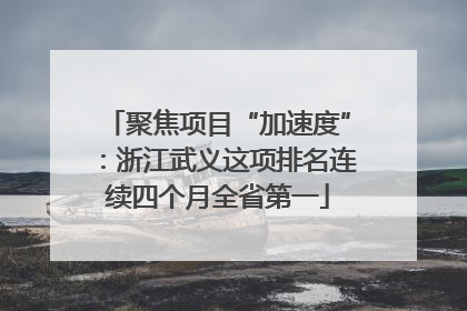聚焦项目“加速度”：浙江武义这项排名连续四个月全省第一