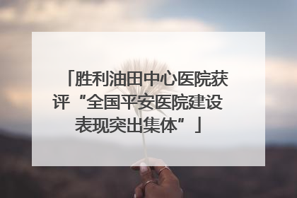 胜利油田中心医院获评“全国平安医院建设表现突出集体”
