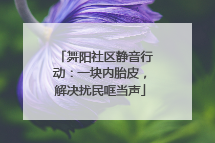 舞阳社区静音行动：一块内胎皮，解决扰民哐当声