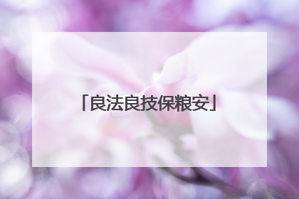 良法良技保粮安