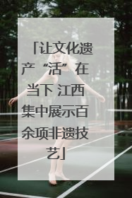让文化遗产“活”在当下 江西集中展示百余项非遗技艺