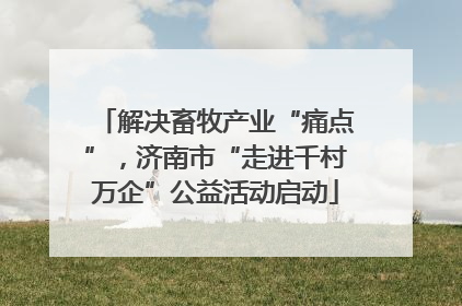 解决畜牧产业“痛点”，济南市“走进千村万企”公益活动启动
