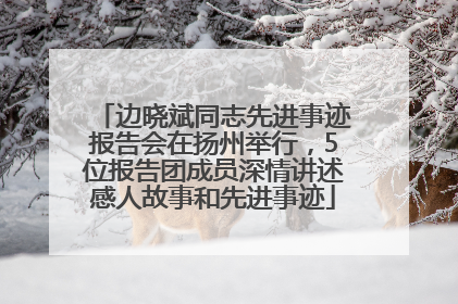 边晓斌同志先进事迹报告会在扬州举行，5位报告团成员深情讲述感人故事和先进事迹