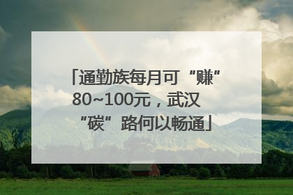 通勤族每月可“赚”80~100元，武汉“碳”路何以畅通