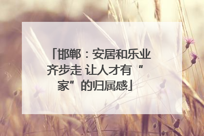 邯郸：安居和乐业齐步走 让人才有“家”的归属感