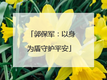 郭保军：以身为盾守护平安
