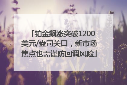 铂金飙涨突破1200美元/盎司关口，新市场焦点也需谨防回调风险