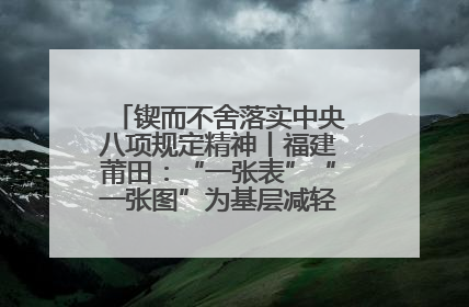 锲而不舍落实中央八项规定精神丨福建莆田：“一张表”“一张图”为基层减轻“数字负担”