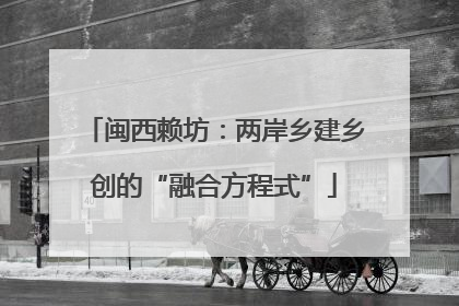 闽西赖坊：两岸乡建乡创的“融合方程式”