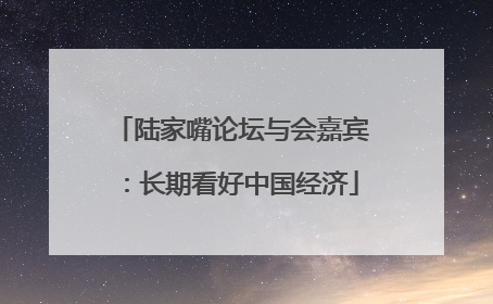 陆家嘴论坛与会嘉宾：长期看好中国经济